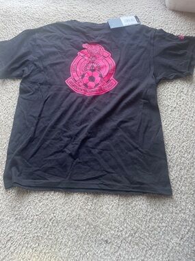 adidas Black Tee with Bright Pink Mexico Football (Soccer) Crest